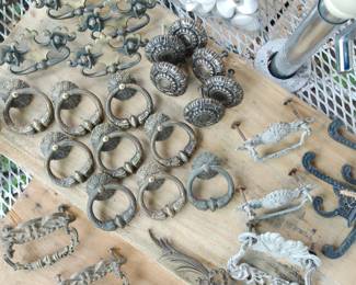 Brass decorative handles and drawer pulls