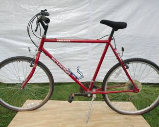 Other side view of Red Miranda Schwinn men's bicycle