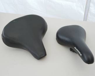 Bicycle seats: wide comfort seat (with springs) and Magna saddle seat