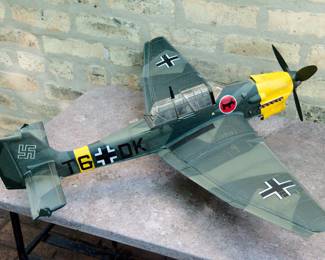 Side view of WWII German Stuka model aircraft