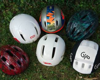 Collection of bicycle helmets