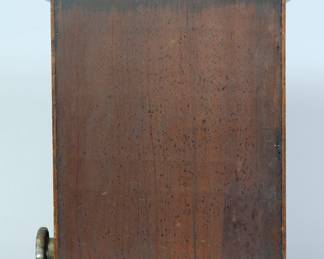 Back view of "I'll Match You for One Cent" antique safety match vending machine