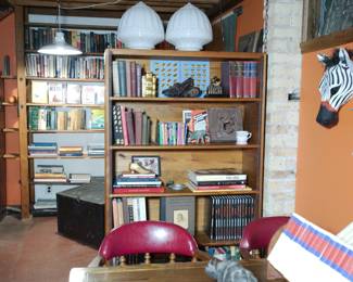 Books and bookshelf vignette