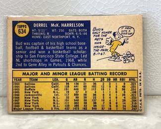 Facts side of baseball cards from 1967-1970: Bud Harrelson Mets Shortstop
