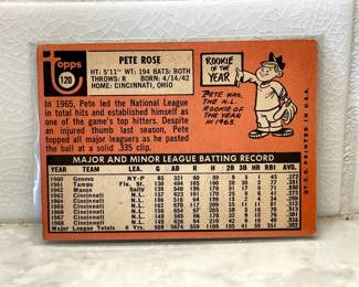 Facts side of baseball cards from 1967-1970: Pete Rose Reds Outfield