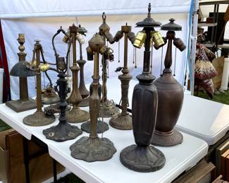 Collection of antique lamps
