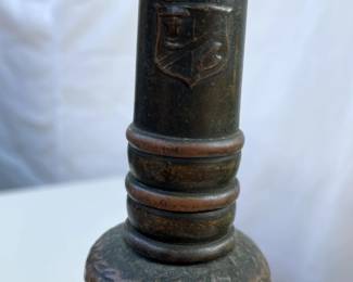 Detail of the body of antique Classique Company lamp base No. 5