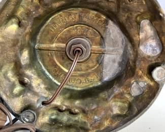 Underside detail of antique lamp base No. 7, H.A. Best Lamp Company. Chicago, IL USA, H8130