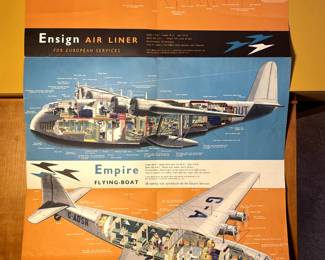 Interior of "Imperial Airways: Europe, Africa, India, The Far East, Australia" flier