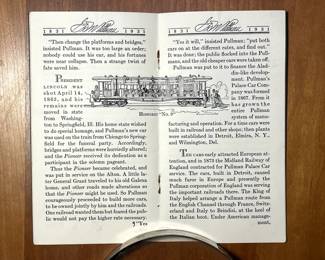 Interior of "A Pioneer's Centennial: George Mortimer Pullman 1831-1931" booklet by The Pullman Company Chicago