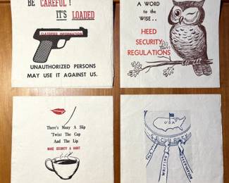 Four more AMAZING WWII propaganda cocktail napkins!