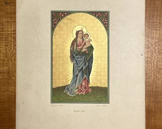 Print from an Austrian "Book of Hours", "Regina coeli" (Latin for "Queen of Heaven") Druck von H. Reiss in Wien (trans: Print by H Reiss in Vienna)