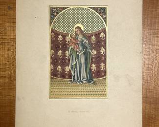 Print from an Austrian "Book of Hours", "S. Maria" Druck von H. Reiss in Wien (trans: Print by H Reiss in Vienna)