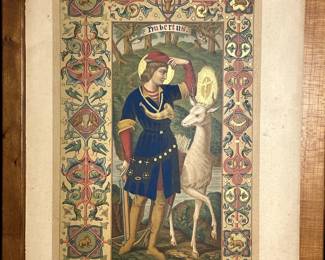 Religious print "Hubertus" Imp. Chromolith Hangard Mauge a Paris