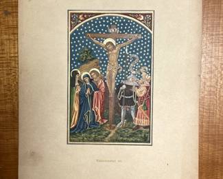 Print from an Austrian "Book of Hours", "Consummatum est" (Latin for "It is finished") Druck von H. Reiss in Wien (trans: Print by H Reiss in Vienna)