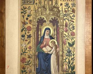 Religious print "St. Anne" Imp. Chromolith Hangard Mauge a Paris