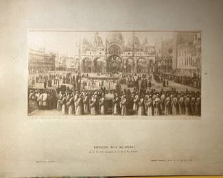 "Processione in Piazza S. Marco - Academia, Venezia" reproduction taken from the original C. Naya Fotografo