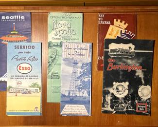 Travel ephemera and maps: Seattle Tour Map 1970, Servicio por Todo Puerto Rico, 1970 Official Highway Map: Province of Nova Scotia, Your Invitation to Fabulous Houston, Key to Havana, The Burlington