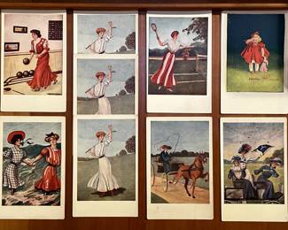 A small sample of the hundreds of postcards: Edwardian ladies in sport!