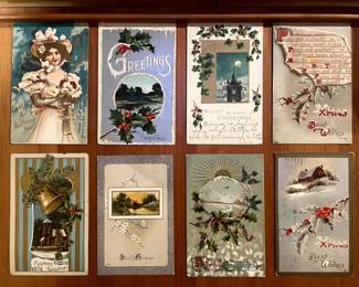 A small sample of the hundreds of postcards: Christmas greetings!