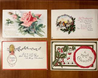 A small sample of the hundreds of postcards: more Christmas Greetings!