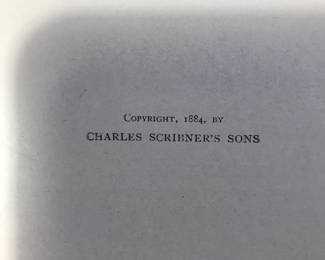 Copyright page of "The Creoles of Louisiana" published by Charles Scribner's Sons in 1884
