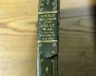 Spine of "Source Records of the Great War, Volume VI, AD 1918" copyright National Alumni in 1923