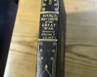 Spine of "Source Records of the Great War, Volume V, AD 1917" copyright National Alumni in 1923