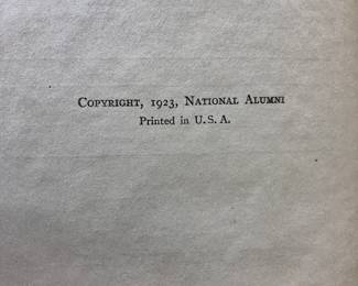 Copyright page of "Source Records of the Great War, Volume V, AD 1917" copyright National Alumni in 1923