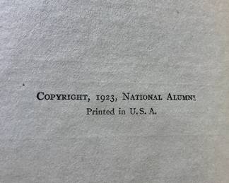 Copyright page of "Source Records of the Great War, Volume IV, AD 1916" copyright National Alumni in 1923