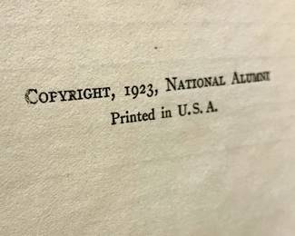 Copyright page of "Source Records of the Great War, Volume III, AD 1915" copyright National Alumni in 1923