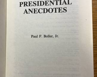Title page of "Presidential Anecdotes" by Paul F Boller, Jr, published by Oxford University Press in 1981