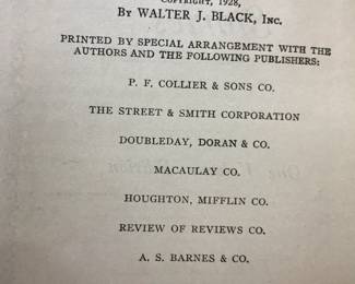 Copyright page of "The World's Greatest Detective Stories" published by Walter J Black, Inc. in 1928
