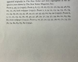 Copyright page of "Homebodies" by Charles Addams, published by Simon and Schuster, New York 1954