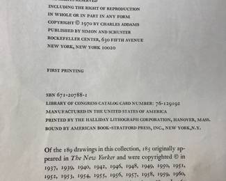 Copyright page of "My Crowd" by Charles Addams, published by Simon and Schuster in 1970