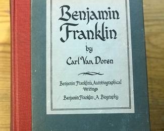 Cover of "Benjamin Franklin: A Biography" by Carl Van Doren, published by The Viking Press