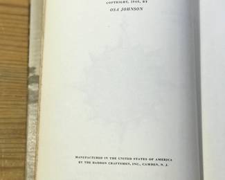 Copyright page of "I Married Adventure" by Osa Johnson, published by The Haddon Craftsman, Inc in 1940