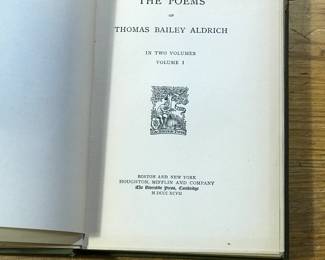 Copyright page of "The Poems of Thomas Bailey Aldrich" Volume I, published by Houghton, Mifflin, and Company in 1897