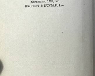 Copyright page of Jerry Todd Pirate by Leo Edwards, published by Grosset & Dunlap, Inc. in 1928