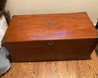 old mahogany campaign chest
