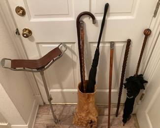 more canes and note the burl wood holder