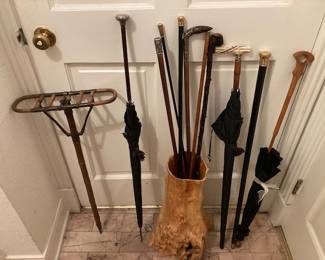quite an impressive cane collection, some sterling and gold/gold filled tops