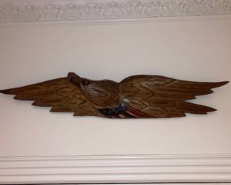 antique wooden carved eagle
