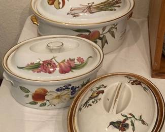 vintage lidded porcelain cookware