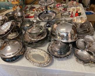 large table of silverplate