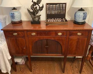 19th century mahogany buffer with tambor doors