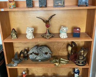vintage cast iron banks and collectible eagle items