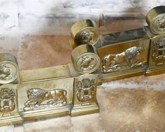 10. Classical Style Brass Lion Motif Bookends