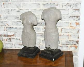 12. Pair Female Torso Sculptures