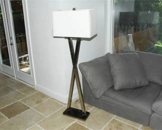 17. Modern Chrome X Form Table Lamp With Shade